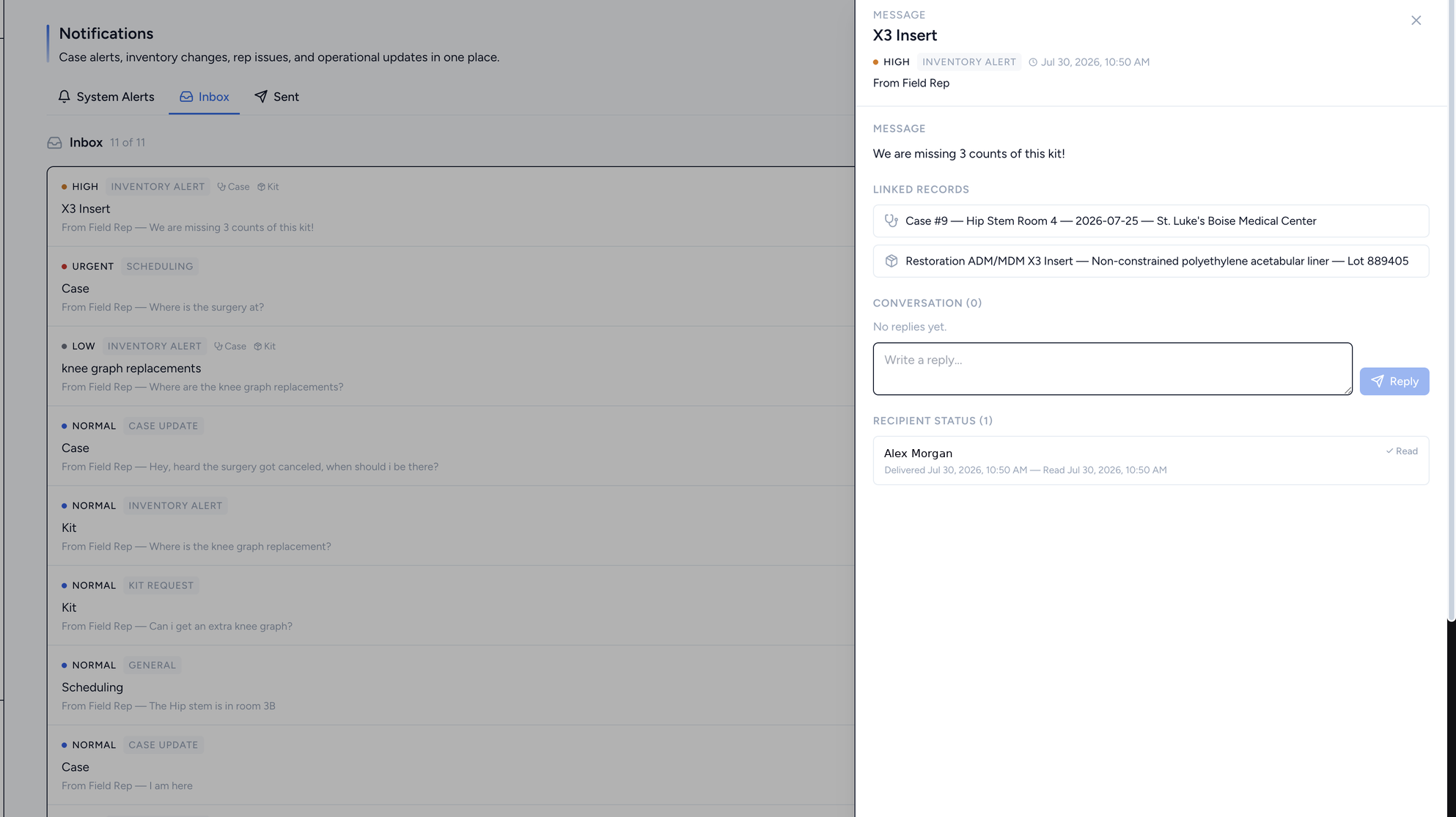 Office notifications and alerts