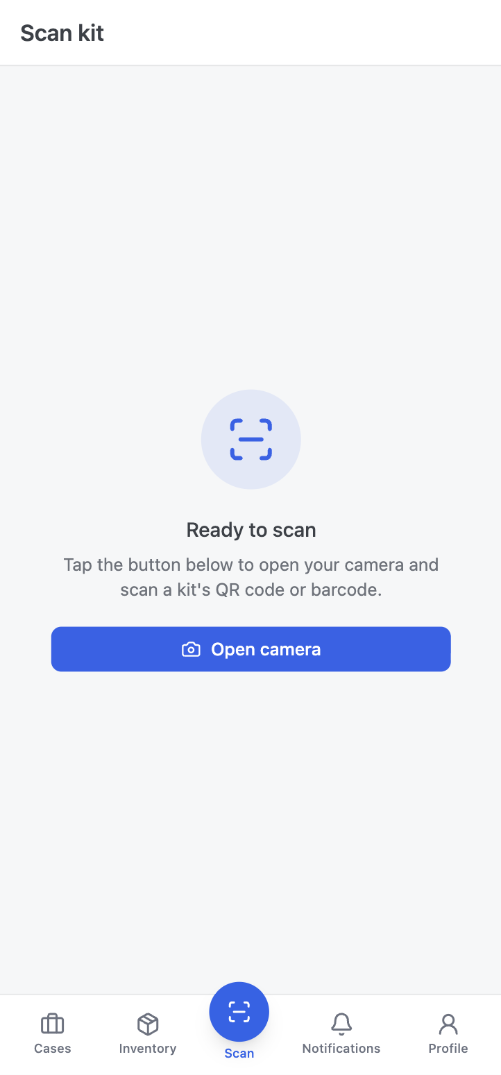 Kitlogi scanner reading a UDI barcode